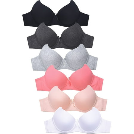

DailyWear Womens Everyday 6 Pack of Bras 4450P 38B