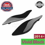 Advanblack Vivid Black/Glossy Black Air Deflectors Batwing Fairing Deflectors Wind for 2014-Later Electra Glide - 2 Pcs