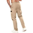 thumbnail image 5 of Mohiass Cargo Pants for Men Hiking Casual Outdoor Baggy Pants Lightweight Elastic Waist Relaxed Fit Joggers Trousers with Pockets Beige S, 5 of 6