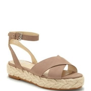 Vince Camuto Delindan Taupe Suede Ankle Strap Flatform Espadrille Sandal DUSTY MINK (7, DUSTY MINK)