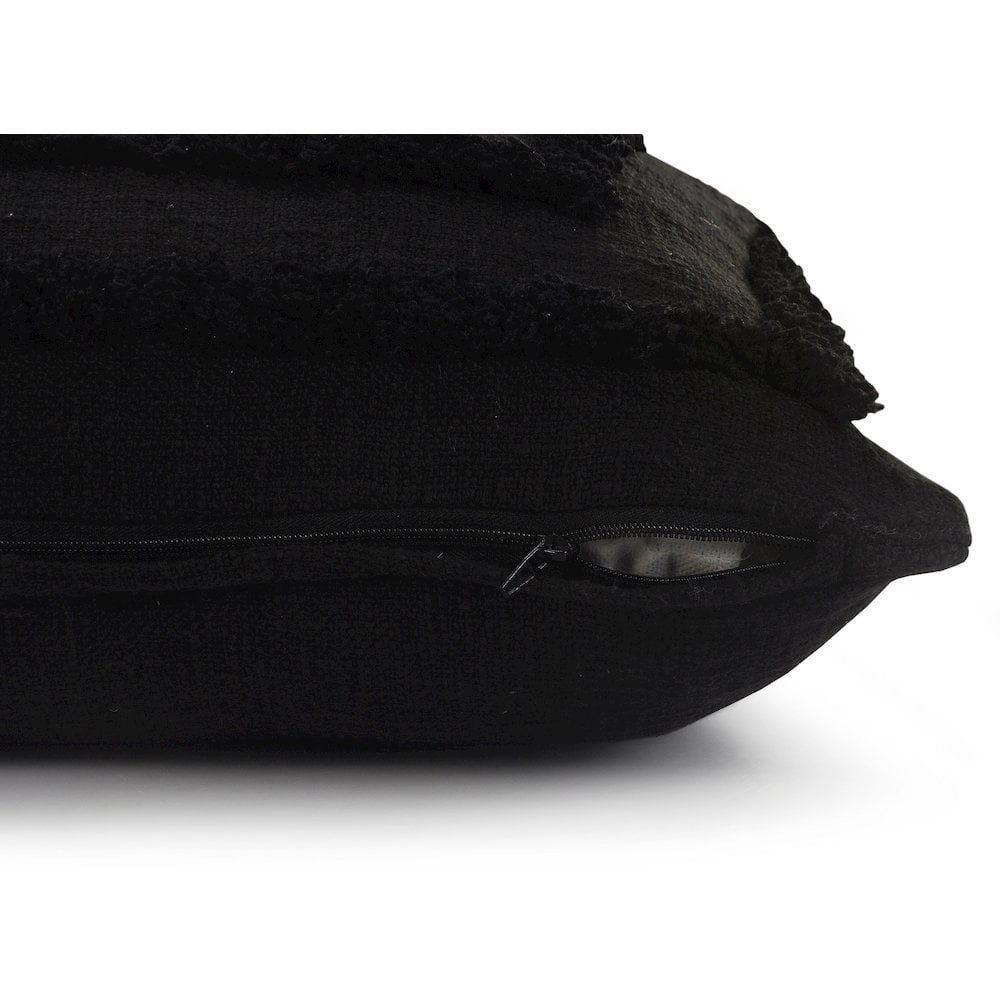LR Home Modern Tufted Solid Black Throw Pillow