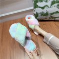 thumbnail image 4 of facefd Ladies Furry Slippers Band Soft Plush Slippers Open Toe Shoes Slides for Indoor Outdoor Colorful 40-41, 4 of 6