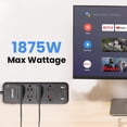 thumbnail image 3 of 8-Outlet Surge Protector with 4 USB Ports, 2450 Joules, 6' Cord, LED Indicator – Power Strip for Home and Office Use by Watson (Black), 3 of 8