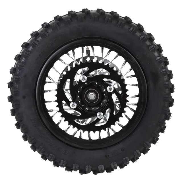 10 Inch Rear Wheel Rim Tire Assembly, 190mm Brake Disc 80/100-10 Rear Wheel Rim Tire 420 41T Sprocket 12mm Axle for Dirt Bikes