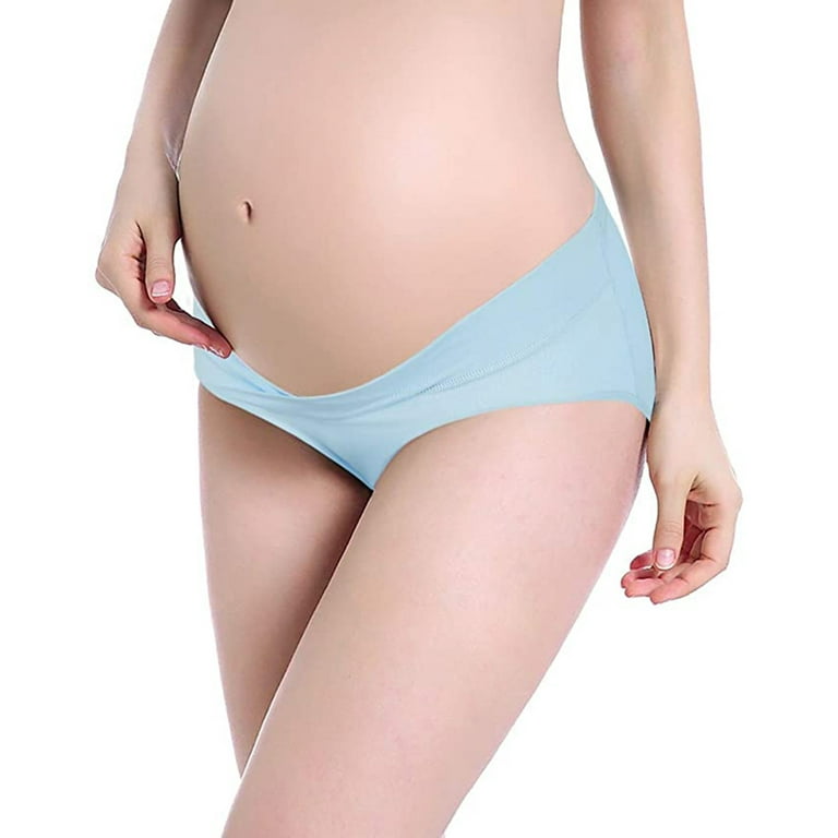 amlb Womens Cotton G-String Thong Ladies Comfortable Prenatal Solid Color  Large Size Abdominal Maternity Panties Low Waiste Underpants 