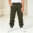 thumbnail image 5 of Boys Cargo Sweatpants Casual Elastic Waist Relaxed Fit Soft Kids Joggers Active Pants Army Green 14 Years, 5 of 8