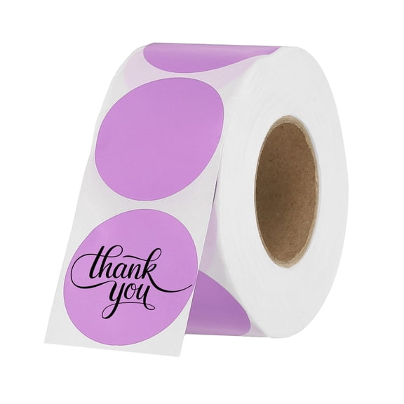 Uxcell 800Pcs Round Thermal Labels 1.6" Circle Colored Stickers Self Adhesive Tags for Office Diary Notebook Purple