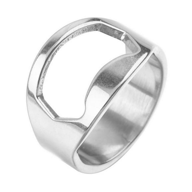 Anillo abridor de botellas de acero inoxidable creativo para hombre, anillo abridor de botellas de acero de titanio, anillo de vino
