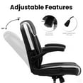 thumbnail image 2 of NEO CHAIR Leather Office Chair, Ergonomic PU Mid Back Executive Desk Chair with Flip-up Arms, Black, 2 of 9
