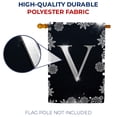 thumbnail image 4 of America Forever Winter Monogram Letter V House Flag Vertical Double Sided 28 x 40 inches Christmas Holiday Seasonal Flags for Outdoor, Yard, Porch Decoration, Silver Snowflakes Decoration, 4 of 5