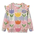 thumbnail image 6 of DISNIMO Tulip Printed Girl Sweatshirt Crewneck Pullover Tops Casual T-Shirts Long Sleeve Sweater for Fall Winter 3-4 Years, 6 of 7