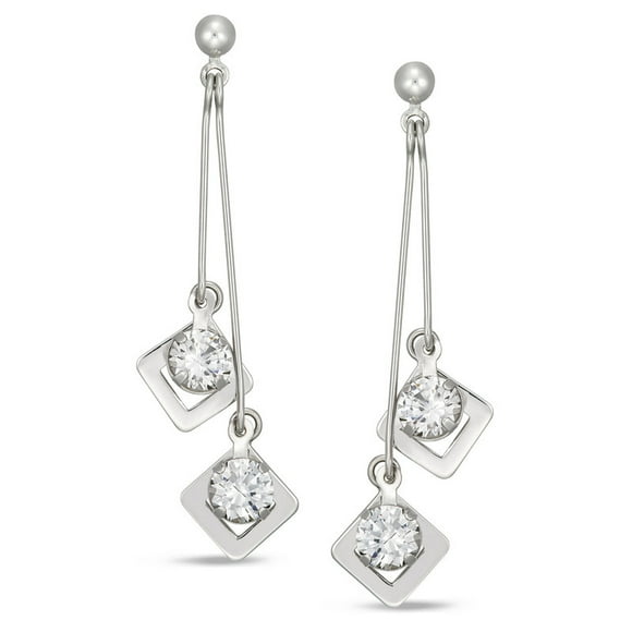 Boucles d'Oreilles Pendantes en Argent Sterling Cz