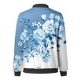 thumbnail image 5 of Women's Bomber Jacket Causal Floral Zip Up Long Sleeve Coat with Pockets 2025 Lightweight Loose Fall Fashion Outerwear Cardigan, 5 of 5