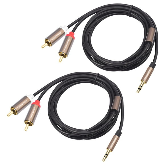 Cable de 3,5 mm a RCA Yumiwoow, paquete de 2, 1 m, sonido HiFi, carcasa metálica