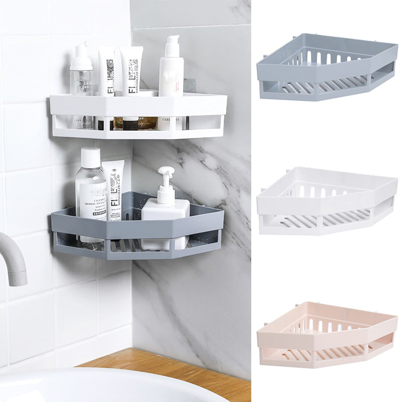 Bathroom Triangular Shower Shelf Corner Bath Storage Holder Organizer Rack New 