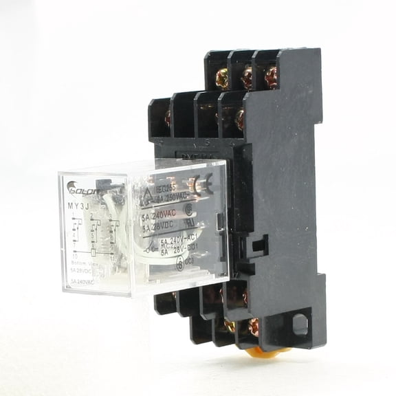 Unique Bargains 220V Coil 3PDT 11 Pins Electromagnetic Power Relay 5A 250VAC/28VDC w Base
