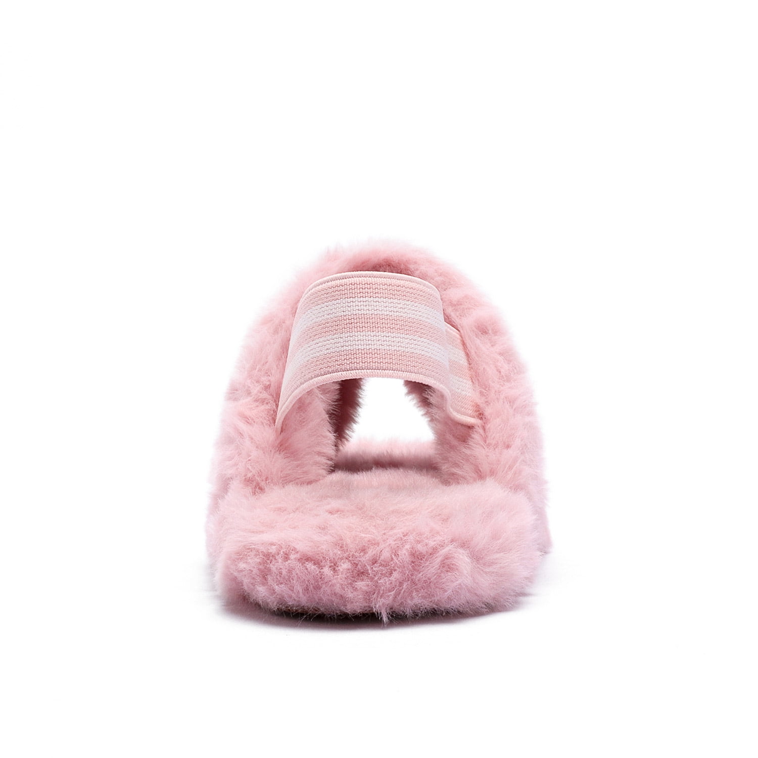 Zoolar Girls Fluffy Slippers Kids Fuzzy Slippers Slide Sandals Leopard Plush Open Toe Slip on House Bedroom Slippers