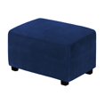 thumbnail image 1 of Full-Coverage Low Stool Cover, Simple Solid Color Sofa Cover, Navy Blue M, Ottoman Cover Length Folding Storage Stool Furniture Protector Soft, 1 of 9