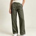 thumbnail image 7 of Women Casual Straight Leg Long Trousers Comfort Daily Wear Pants with Side Pockets Green XXL(XXL), 7 of 7