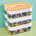 thumbnail image 1 of Estuche organizador de juguetes Joyingbaby de 3 capas con tapas, color limón, 1 of 7