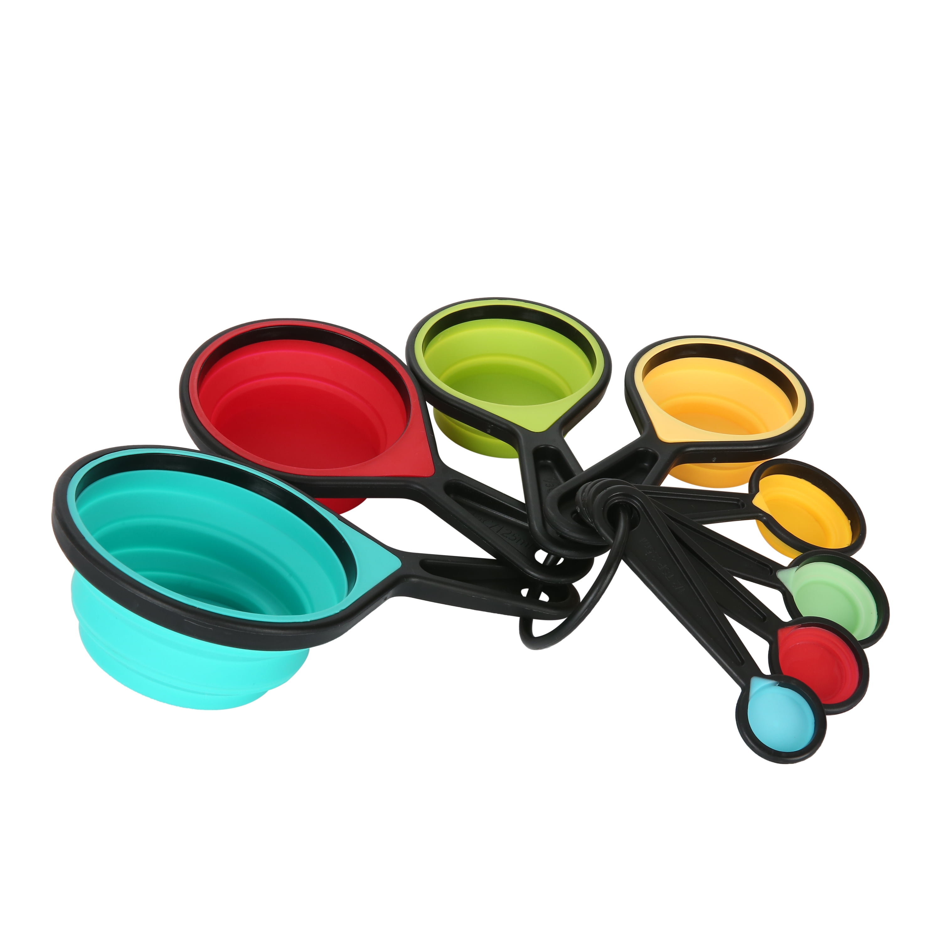 1 Set Portable Measuring Cups Portable Multifunctional Tasteless Anti-slip  Silicone Collapsible Measuring Spoons for Bakery