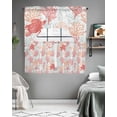 thumbnail image 5 of Red Orange Coastal Swag Valance and Tier Curtains 24'' Length Set, Sea Turtle Nautical Coral Summer Beach Light Filtering Kitchen Curtains, Tier Curtain Valances for Bathroom/Living Room/Bedroom/Café, 5 of 6