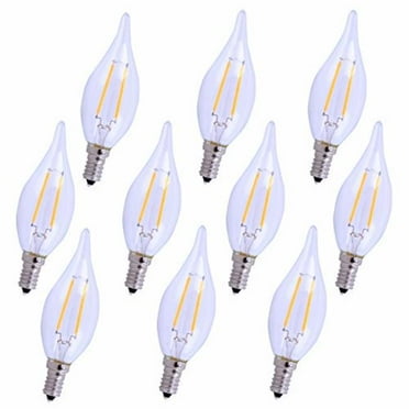2.5W 5000K LED E12 Candelabra Light Bulb - Pack of 10