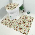 thumbnail image 2 of White Highland Cow Daisy Flower Pattern Bathroom Rugs Sets 3 Piece,Toilet Cover Set,Absorbent Non Slip Bathroom Mats Sets with U-Shaped Contour Rug Toilet Rug Set, 2 of 5