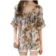 thumbnail image 2 of Tops con Volantes Florales Fiudx de Manga Corta para mujer Estampados con Cuello en V, 2 of 7