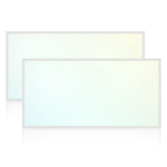 Luxrite 2x4 FT LED Panel Light, 5CCT 3000K - 6500K, 30W/40W/50W, 6250 Lumens, 0-10V Dimmable 2 Pack