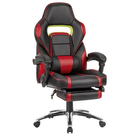 LANGRIA Gaming Chair, Racing Style Computer Gaming Chair with Footrest, 360-Degree Swivel, 175-Degree Reclining, Adjustable Seat Height, Lumbar Support for Home office Living (Best Lumbar Support For Office Chair)