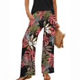 thumbnail image 6 of KLHDSF Women's Pants Elastic Waist Striped Lightweight Palazzo Pants for Women Casual Lounge Wide Leg Pants Hot Pink XL, 6 of 6