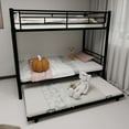 thumbnail image 2 of Twin over Twin Metal Bunk Bed with Trundle, Heavy-Duty Convertible Design, Noise-Reduced Safety Guardrails & Non-Slip Ladder, No Box Spring Needed, Black, 2 of 6