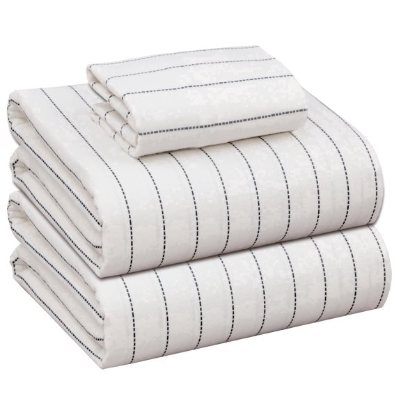 RUVANTI Flannel Sheets Twin Size - 100% Cotton Double Brushed Twin Sheets Set, Deep Pockets 16 Inches, All Seasons Breathable & Extra Soft Bed Sheets, Warm & Cozy, 3 Piece, Running Dots