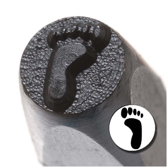 Solid Right Footprint Punch Stamp For Blanks 1/5 Inch 5mm (1)