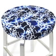 thumbnail image 3 of Hirioo Blue Lightning2 for Round Bar Stool Seat Covers Washable Stool Cushion Slipcover Elastic Bar Chair Covers for 12-14 Inch Chair-13 inch, 3 of 7