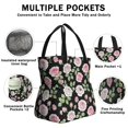 thumbnail image 3 of Pioneer Flower Floral Print Pattern Drawstring Insulated Lunch Bag for Women, Stain-Resistant Large Lunch Tote with Multi-Pockets for Work Office, 3 of 6