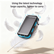 SOLPOWBEN 20000mAh Solar Power Bank Compatitble for iphone Portable Solar Power Bank with Dual 5V USB Ports 2 Flashlight Compass Battery Pack for Outdoor Camping Hiking(Blue)