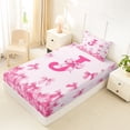 thumbnail image 4 of Erosebridal Girly Pink Bow-tie Twin Sheet Sets, Monogrammed J Bedding, 3-Piece, 4 of 5
