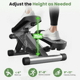 thumbnail image 2 of Mini Stepper with Resistance Bands, Portable Adjustable Foot Stepper Machine for Full Body Fitness Exercise, 2 of 6