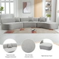 thumbnail image 6 of Newboti Furniture 136.6" Stylish Curved sofa Sectional Sofa Chenille Fabric Sofa Couch with Three Throw Pillows for Living Room, Grey 58933, 6 of 16