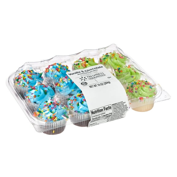 Freshness Guaranteed Vanilla & Chocolate Mini Cupcakes, 10 oz, 12 Count