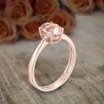 thumbnail image 3 of 1 carat Real Morganite (Oval cut Real Morganite) Solitaire Engagement Ring Sterling Silver with 18k Gold Plating, 3 of 4