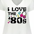 thumbnail image 4 of Inktastic I Love the '80s-musical Notes Women's Plus Size V-Neck T-Shirt, 4 of 5