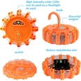 thumbnail image 4 of Potente baliza LED naranja, luz estroboscópica para automóvil, baliza para tractor agrícola, baliza LED con funcionamiento a batería, luz de emergencia para automóvil con luz intermitente, 4 of 5