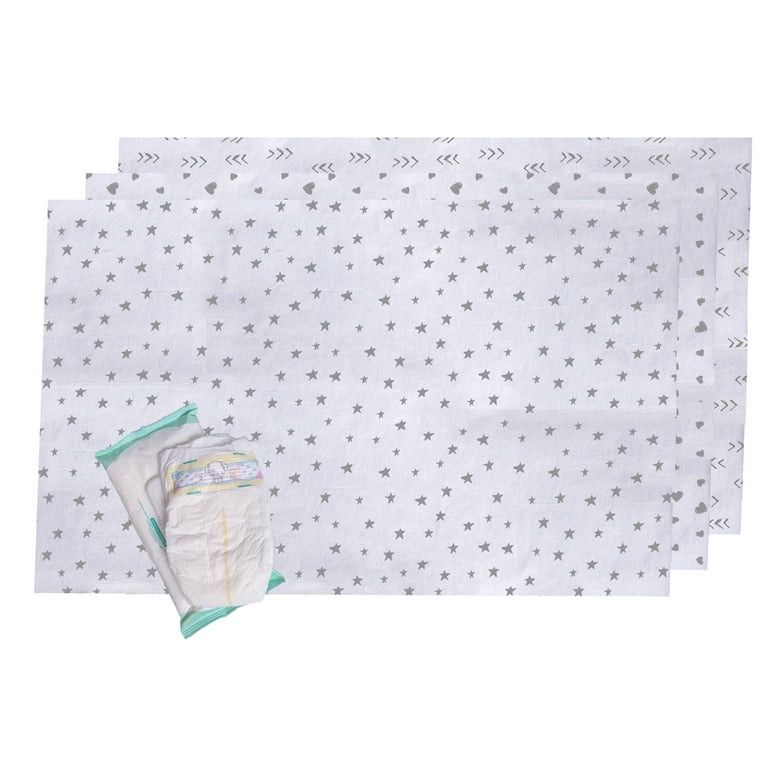 J.L. Childress Healthy Habits Disposable Changing Pads Absorbent Soft and Leak Resistant Liners for Baby and Toddler one Size Stars Hearts Arrows