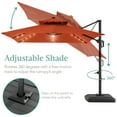 thumbnail image 5 of Best Choice Products 10x10ft 2-Tier Square Outdoor Solar LED Cantilever Patio Umbrella w/ Base Included- Rust, 5 of 8