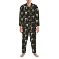 thumbnail image 3 of Susaid Happy New Year Print Men's Long Sleeve Pajama Set, Two-Piece Button-Down Loungewear PJs Set, Comfortable Sleepwear for Relaxation-Medium, 3 of 7