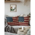 thumbnail image 3 of Outdoor Pillows Waterproof, Vintage Red American Flag Bedding Throw Pillows with Insert for Couch Sofa Bed, US Flag Stripe Retro Starts 18x18 Inch Pillowcases Decorative Patio Pillow Set of 1, 3 of 8