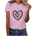 thumbnail image 1 of Diufon Hauts de la Saint-Valentin pour Femmes, Tunique Décontractée à Manches Courtes, Chandail à Col Rond, Blouse Tendance Mignonne à Imprimé Graphique, 1 of 6